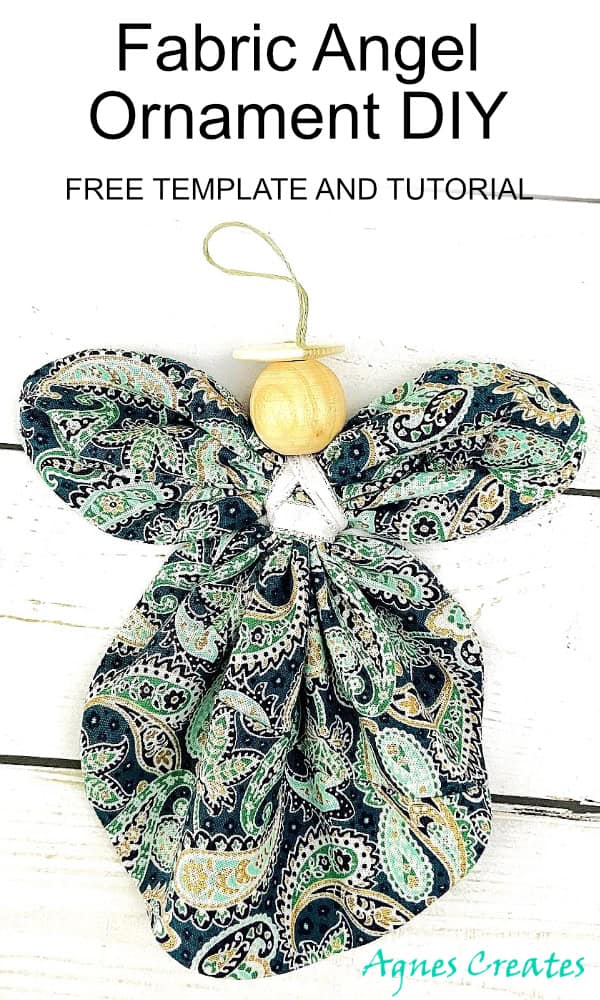 A fabric angel ornamnet diy project is a nice handmade gift idea! Free template and tutorial on how to make a fabric angel ornament!