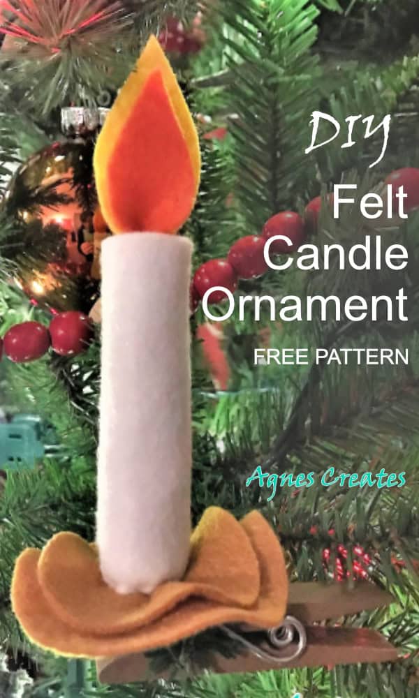 Are you looking for a felt Christmas ornament idea? Get my free candle ornament pattern! 