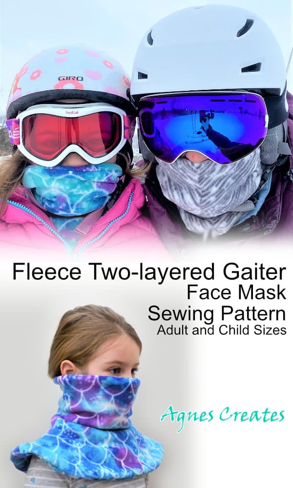 Get my fleece gaiter face mask sewing pattern and learn how to sew a fleece neck warmer and face mask for cold weather!