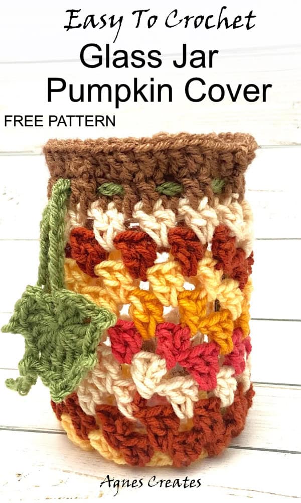 Follow my glass jar pumpkin cover crochet pattern and learn to crochet a pumpkin luminary for your table. It makes a free pumpkin crochet pattern idea!