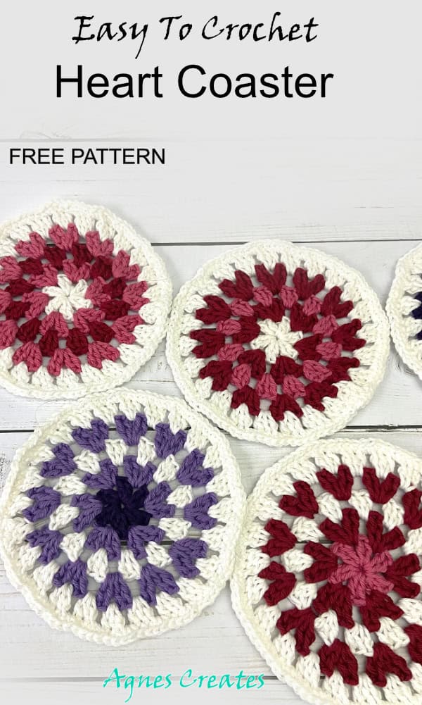 Follow my heart coaster crochet pattern! It make a crochet Valentine's Day decor pattern!