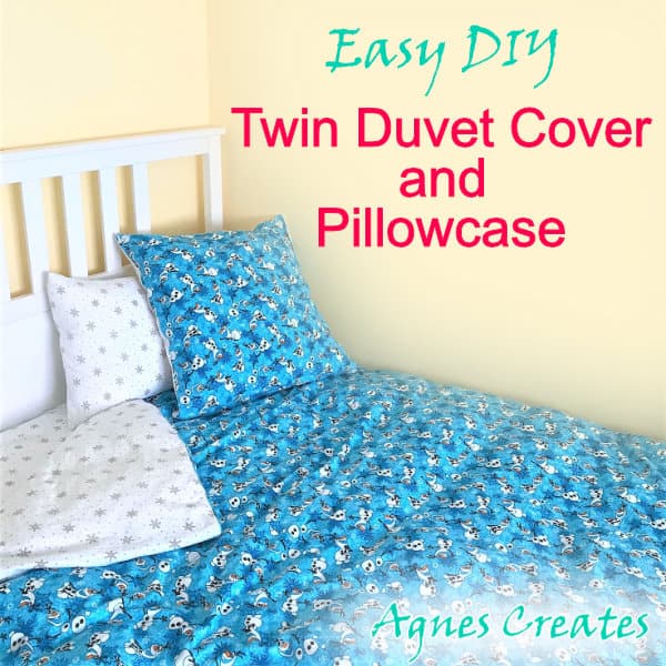 Learn easy DIY twin duvet cover and pillowcase for your lirrle one. Free detailed tutorial included!