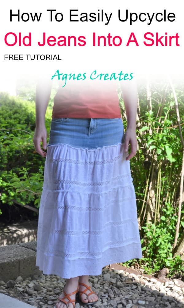 Upcycle your old jeans into a skirt! 