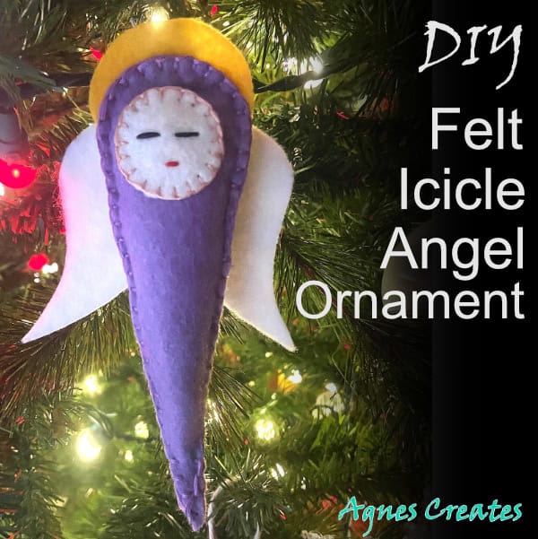 Get my free angel ornament template and mae an icicle angel ornament felt project! It makes nice felt Christmas ornament idea!