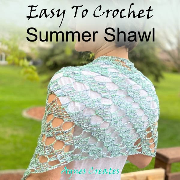Follow my lacy summer scarf crochet pattern! Learn a diagonal eyelet crochet pattern a perfect for a lacy crochet projects.