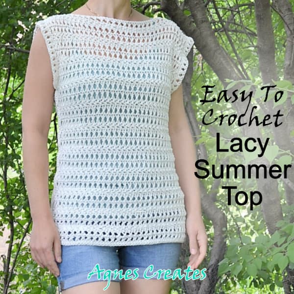 Follow my free summer top crochet pattern and learn to crochet a top using lacy stitches!