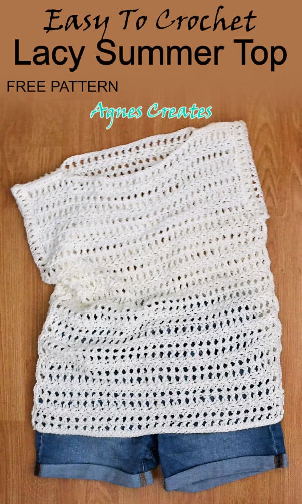 Learn how to crochet cross stitch and crochet bean stitch! Then follow my lacy summer top crochet free pattern!