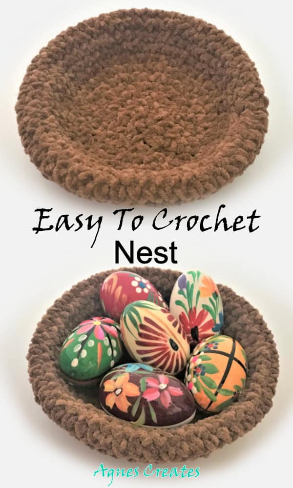 Follow a perfect crochet Easter pattern idea! Bird nest crochet free pattern included!