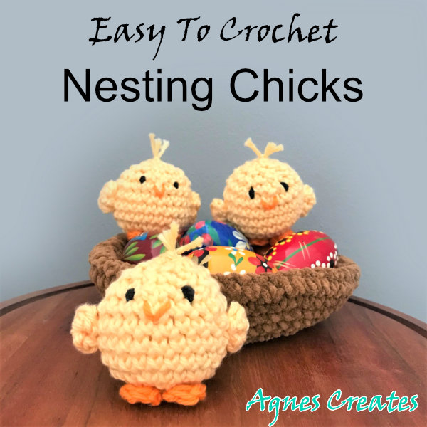 Follow my free chick crochet pattern and free nest crochet pattern and learn how to crochet Easter decor!