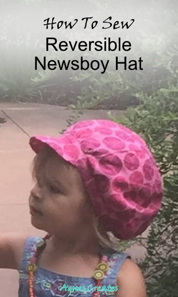 Learn how to sew a reversible summer hat! Follow my newsboy hat sewing pattern!