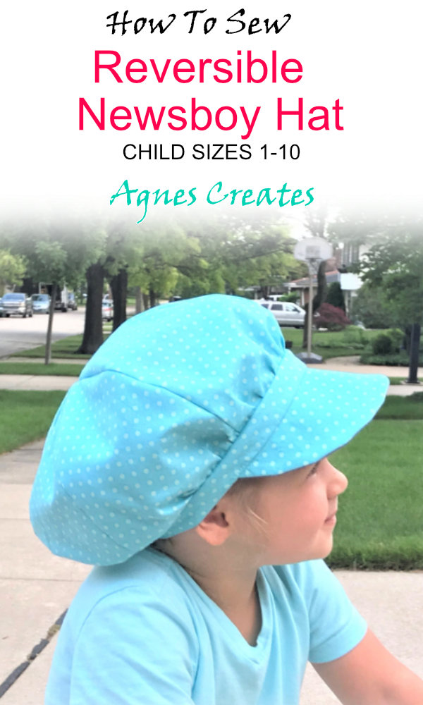 Learn how to sew a reversible newsboy hat for sunny days! The cap pattern works for sewing a cap to wear all year round!