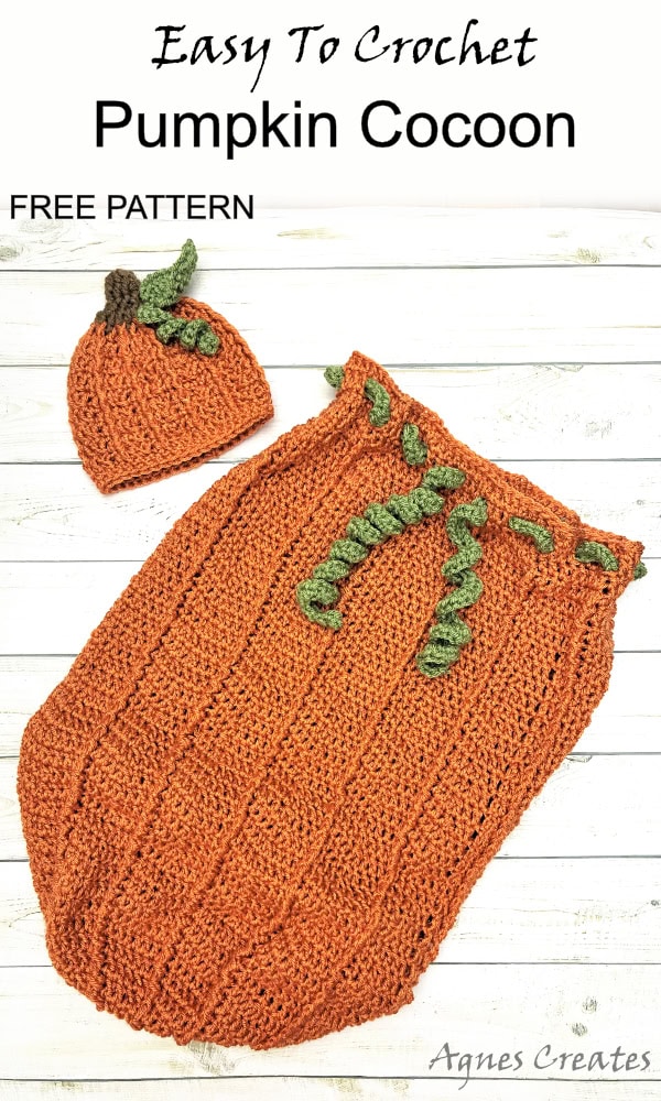Get my pumpkin cocoon crochet free pattern to make a handmade crochet gift! Learn how to crochet swirly vine for a crochet pumpkin!