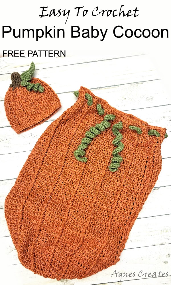 Follow my pumpkin baby cocoon crochet pattern to make a handmade gift for a new baby! Perfect pumpkin costume crochet idea for a photo shoot!