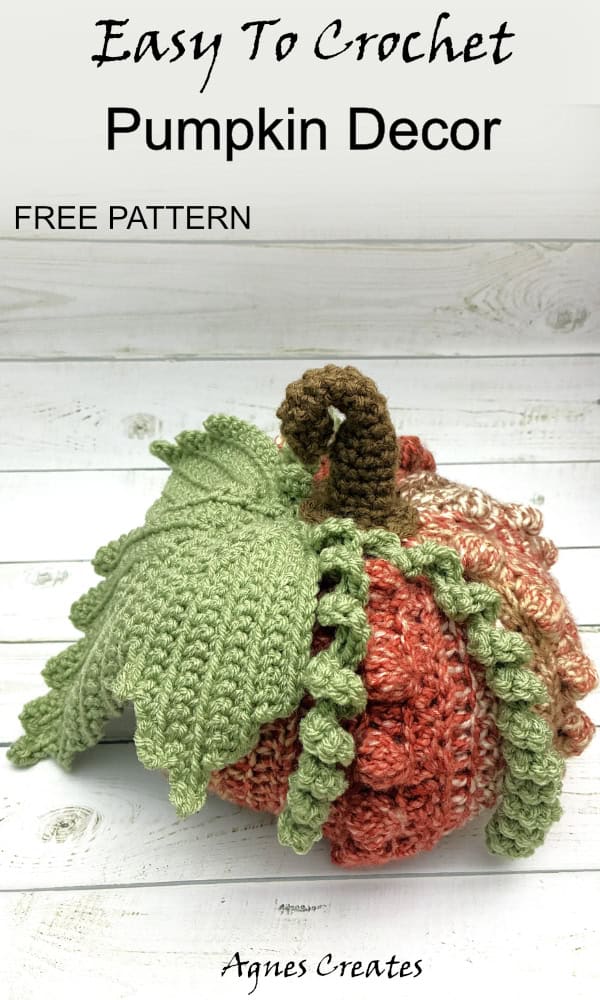 Follow my free pumpkin crochet pattern, a perfect fall crochet idea! Free pumpkin leaf pattern included!