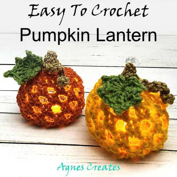 Follow this free pumpkin lantern crochet pattern and learn how to crochet lighted pumpkin! Beautiful Thanksgiving table decor.