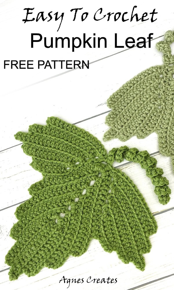 Learn how to crochet a pumpkin leaf, a nice fall decor crochet idea! Free pumpkin leaf crochet pattern included!