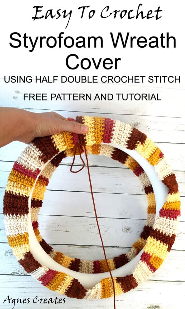 learn how to crochet a styrofoam wreath cover! It makes a nice crochet wreath base for a crochet decor idea!