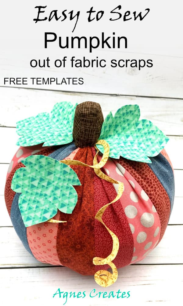 Learn how to sew a fabric pumpkin out of fabric scraps! Free pumpkin template and step by step tutorial!