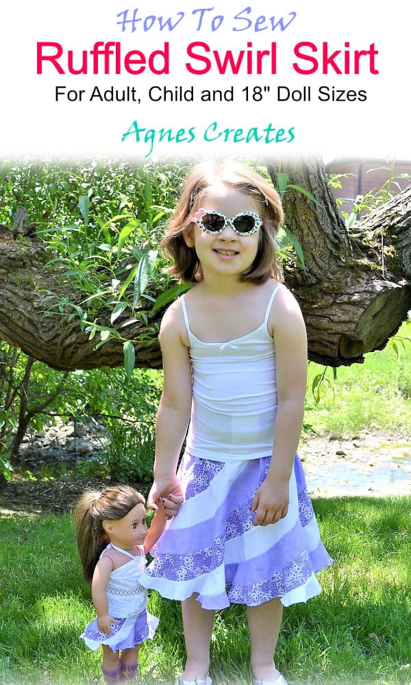 Learn how to sew a swirl skirt with elastic waisband! 