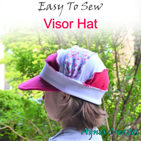 Learn how to sew a summer newsboy cap! Get easy to sew visor hat pattern and repurpose your old t-shirts into beautiful visor cap!