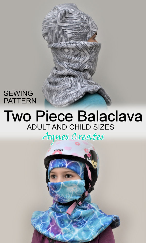 Learn how to sew a fleece balaclava! Includes fleece beanie sewing pattern and gaiter face mask sewing pattern as well!