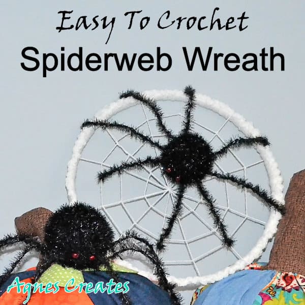 Learn how to crochet a spider to make a Halloween decor for your front door!