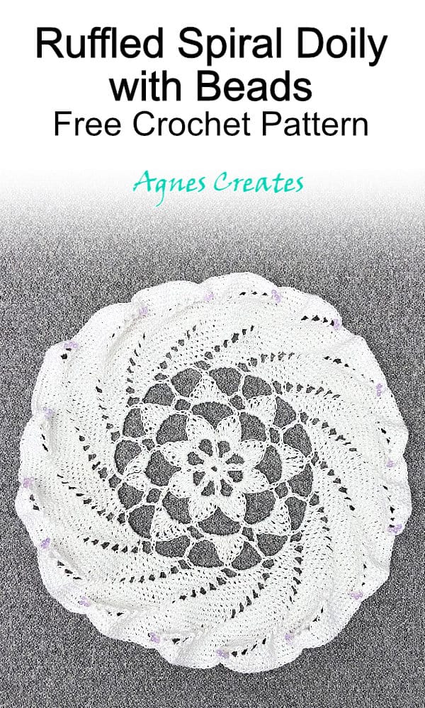 Follow my free doily crochet pattern and learn how to crochet a beaded spiral doily! Perfect crochet table decor idea!