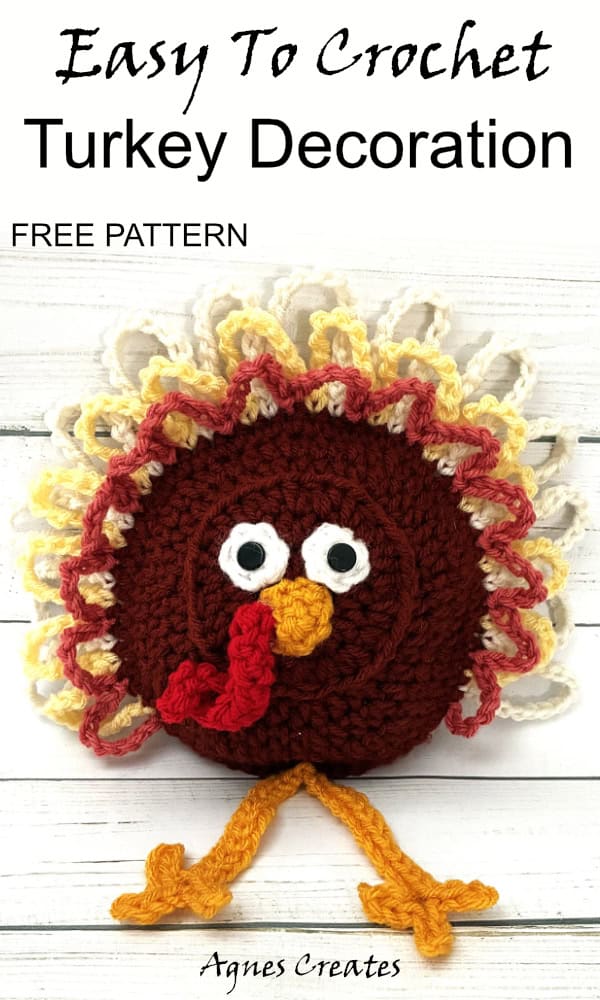 Follow my turkey decor crochet pattern and learn how to crochet a fun Thanksgiving decor. Turkey crochet pattern free.