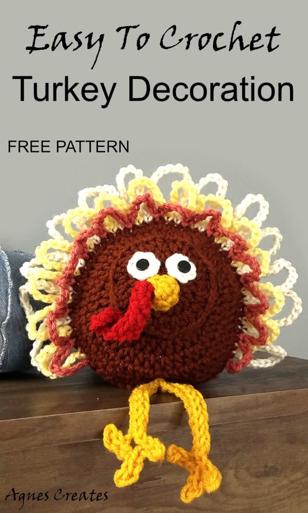 This turkey decor crochet pattern makes perfect fall crochet pattern idea. Turkey crochet pattern free. 
