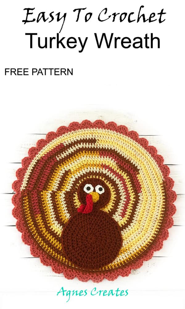 Follow my free turkey wreath crochet pattern and learn how to crochet a Thanksgiving decor. Free turkey wreath crochet pattern! 