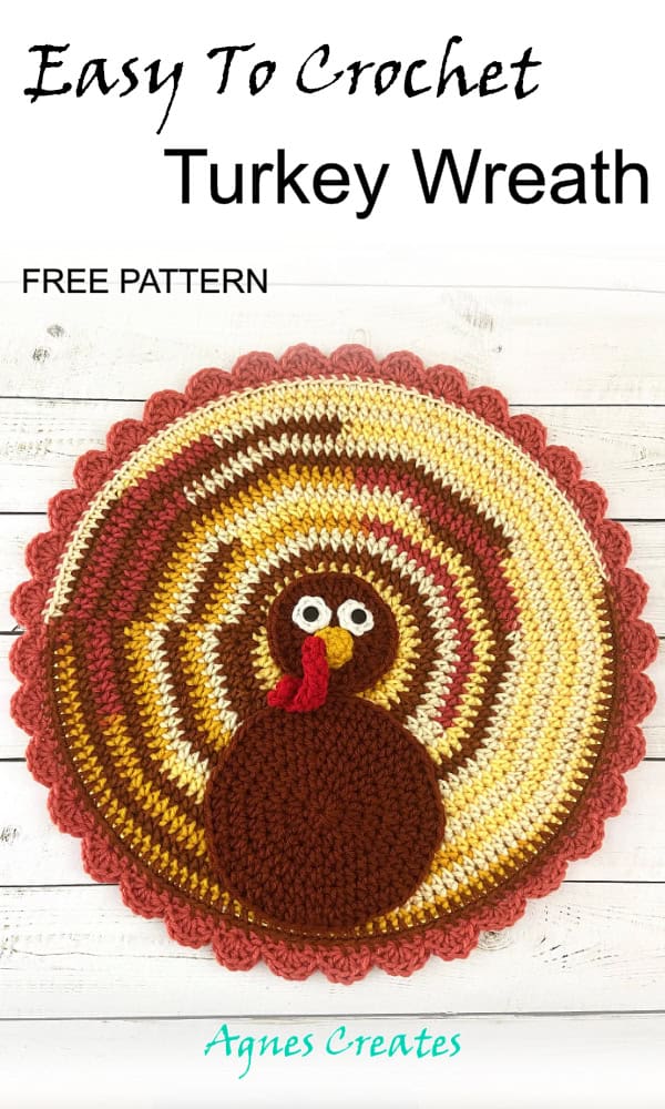 Learn how to crochet turkey wreath to decorate your home for Thanksgiving. Free turkey wreath pattern!