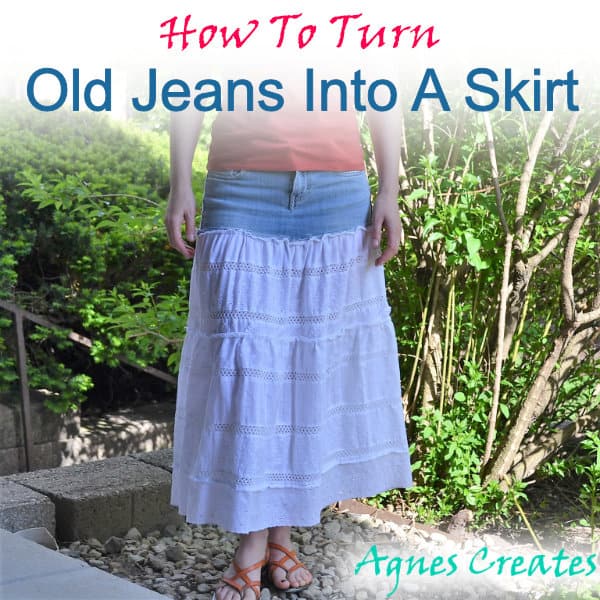 diy denim skirt from old jeans